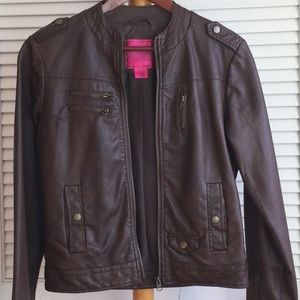 Pink Envelope Faux Leather Jacket